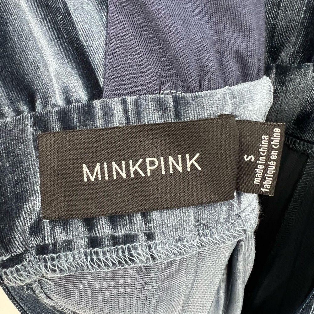 Minkpink Lex blue velvet jumpsuit - Picture 7 of 7